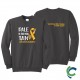 "SKIN CANCER AWARENESS - CCWV" PRINTED CHARCOAL CREW NECK SWEATSHIRT