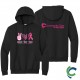 "BREAST CANCER AWARENESS - CCWV" PRINTED BLACK HOODED SWEATSHIRT