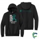 "CERVICAL CANCER AWARENESS - CCWV" PRINTED BLACK HOODED SWEATSHIRT