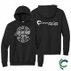 "DENTAL - CCWV" PRINTED BLACK HOODED SWEATSHIRT
