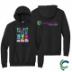 "FLU SHOT - CCWV" PRINTED BLACK HOODED SWEATSHIRT