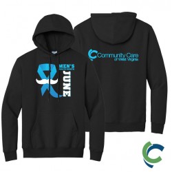 "MEN'S HEALTH - CCWV" PRINTED BLACK HOODED SWEATSHIRT