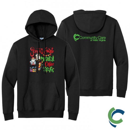"SANTA'S FAVORITE - CCWV" PRINTED HOODED SWEATSHIRT