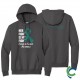 "CERVICAL CANCER AWARENESS - CCWV" PRINTED CHARCOAL HOODED SWEATSHIRT