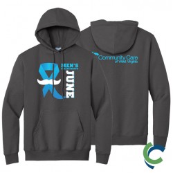 "MEN'S HEALTH - CCWV" PRINTED CHARCOAL HOODED SWEATSHIRT