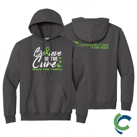 "MUSCULAR DYSTROPHY AWARENESS - CCWV" PRINTED CHARCOAL HOODED SWEATSHIRT