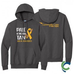 "SKIN CANCER AWARENESS - CCWV" PRINTED CHARCOAL HOODED SWEATSHIRT
