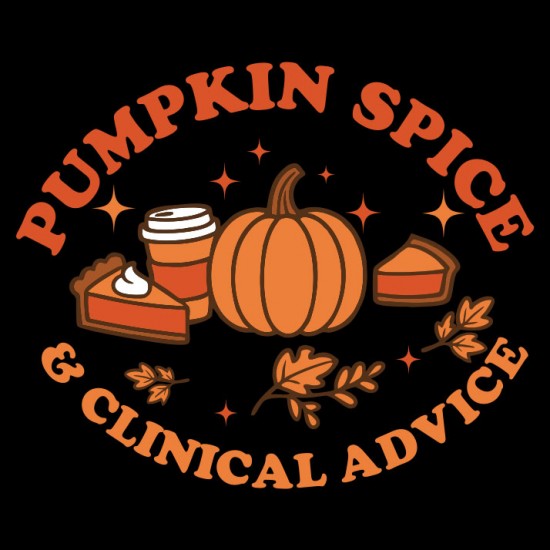 "PUMPKIN SPICE & MEDICAL ADVICE - CCWV" PRINTED BLACK TSHIRT