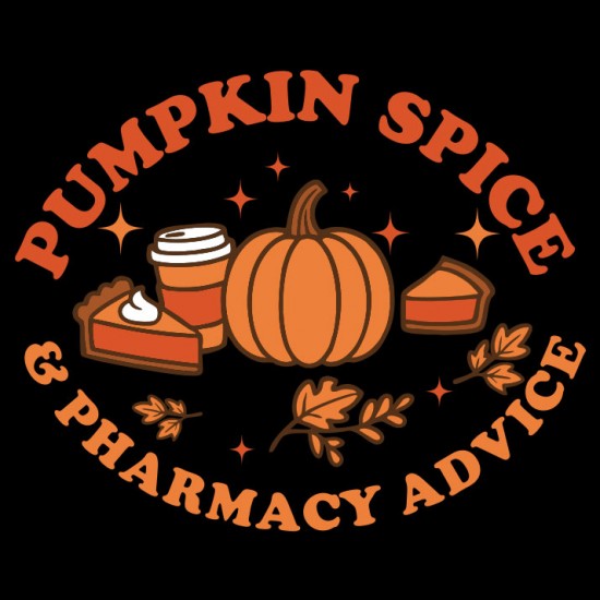 "PUMPKIN SPICE & MEDICAL ADVICE - CCWV" PRINTED BLACK TSHIRT