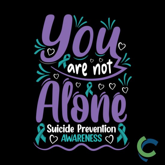 "SUICIDE PREVENTION AWARENESS - CCWV" PRINTED BLACK HOODED SWEATSHIRT