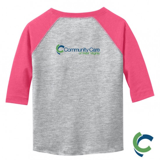 "COMMUNITY CARE OF WV" PRINTED Rabbit Skins™ Toddler Baseball Fine Jersey Tee