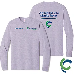 "A HEALTHIER YOU STARTS HERE - CCWV" PRINTED LONG SLEEVE TSHIRT