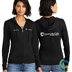 "COMMUNITY CARE OF WV" PRINTED District ® Women’s Fitted Jersey Full-Zip Hoodie