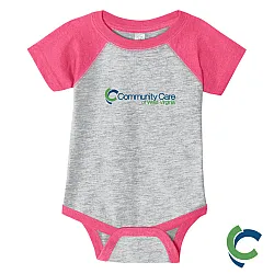 "COMMUNITY CARE OF WV" PRINTED Infant Baseball Fine Jersey Bodysuit