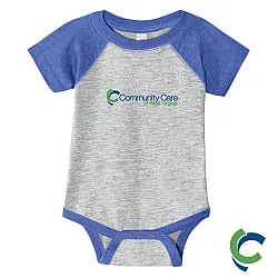 "COMMUNITY CARE OF WV" PRINTED Infant Baseball Fine Jersey Bodysuit