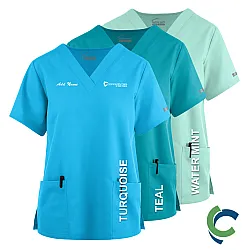 "OPTIONS FOR NURSING ASSISTANTS" Butter-Soft Originals Women's 2-Pocket V-Neck Scrub Top