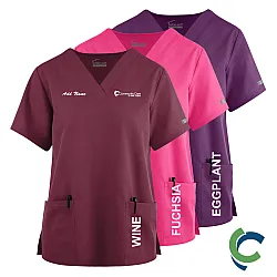 "OPTIONS FOR RECEPTION/NAVIGATION & PHARMACY TECHS" Butter-Soft Originals Women's 2-Pocket V-Neck Scrub Top