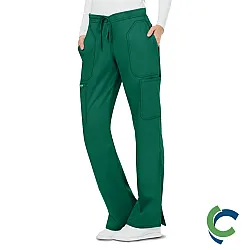 "OPTIONS FOR NURSES (MA, LPN, RN)" LADIES 5-Pocket STRETCH Drawstring Cargo Scrub Pants (HUNTER)