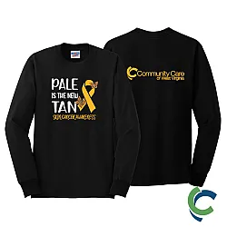 "SKIN CANCER AWARENESS - CCWV" PRINTED BLACK LONG SLEEVE TSHIRT