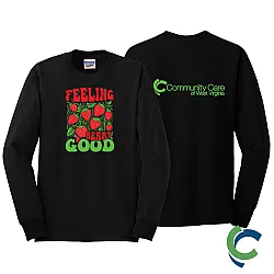 "STRAWBERRY FESTIVAL - CCWV" PRINTED BLACK LONG SLEEVE TSHIRT