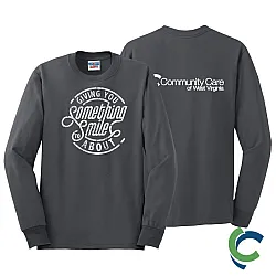 "DENTAL - CCWV" PRINTED CHARCOAL LONG SLEEVE TSHIRT