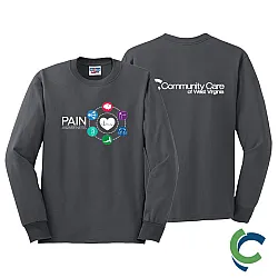 "PAIN AWARENESS - CCWV" PRINTED CHARCOAL LONG SLEEVE TSHIRT