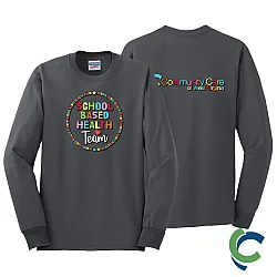 "SCHOOL BASED HEALTH TEAM - CCWV" PRINTED CHARCOAL LONG SLEEVE TSHIRT