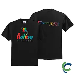 "AUTISM AWARENESS - CCWV" PRINTED BLACK TSHIRT