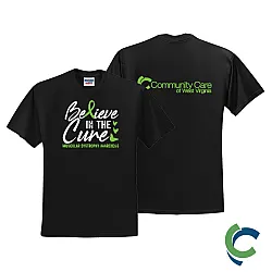 "MUSCULAR DYSTROPHY AWARENESS - CCWV" PRINTED BLACK TSHIRT