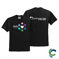 "PAIN AWARENESS - CCWV" PRINTED BLACK TSHIRT