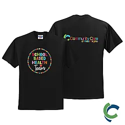 "SCHOOL BASED HEALTH TEAM - CCWV" PRINTED BLACK TSHIRT