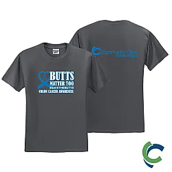 "COLON CANCER AWARENESS - CCWV" PRINTED CHARCOAL TSHIRT