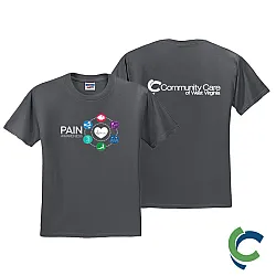 "PAIN AWARENESS - CCWV" PRINTED CHARCOAL TSHIRT