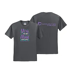 "SUICIDE PREVENTION AWARENESS - CCWV" PRINTED CHARCOAL TSHIRT