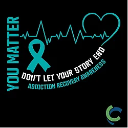 "ADDICTION AWARENESS - CCWV" PRINTED BLACK CREW NECK SWEATSHIRT