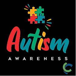 "AUTISM AWARENESS - CCWV" PRINTED BLACK CREW NECK SWEATSHIRT