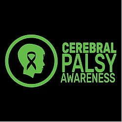 "CEREBRAL PALSY AWARENESS - CCWV" PRINTED BLACK CREW NECK SWEATSHIRT