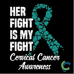 "CERVICAL CANCER AWARENESS - CCWV" PRINTED BLACK CREW NECK SWEATSHIRT
