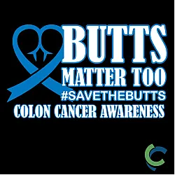 "COLON CANCER AWARENESS - CCWV" PRINTED BLACK CREW NECK SWEATSHIRT