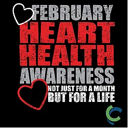 "HEART HEALTH AWARENESS - CCWV" PRINTED BLACK CREW NECK SWEATSHIRT