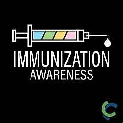 "IMMUNIZATION AWARENESS - CCWV" PRINTED BLACK CREW NECK SWEATSHIRT