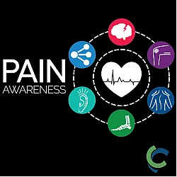 "PAIN AWARENESS - CCWV" PRINTED BLACK CREW NECK SWEATSHIRT