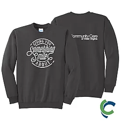 "DENTAL - CCWV" PRINTED CHARCOAL CREW NECK SWEATSHIRT