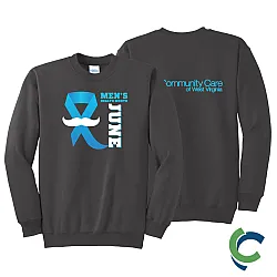"MEN'S HEALTH - CCWV" PRINTED CHARCOAL CREW NECK SWEATSHIRT