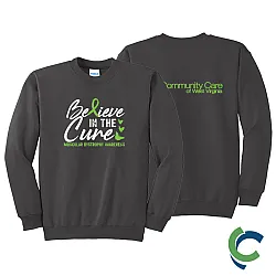 "MUSCULAR DYSTROPHY AWARENESS - CCWV" PRINTED CHARCOAL CREW NECK SWEATSHIRT