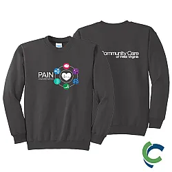 "PAIN AWARENESS - CCWV" PRINTED CHARCOAL CREW NECK SWEATSHIRT