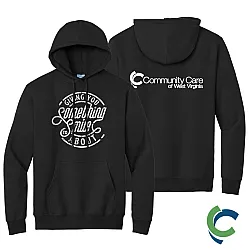 "DENTAL - CCWV" PRINTED BLACK HOODED SWEATSHIRT
