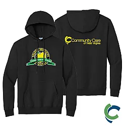 "GOLDEN DELICIOUS FESTIVAL - CCWV" PRINTED BLACK HOODED SWEATSHIRT