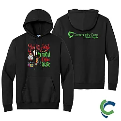 "SANTA'S FAVORITE - CCWV" PRINTED HOODED SWEATSHIRT