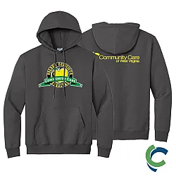 "GOLDEN DELICIOUS FESTIVAL - CCWV" PRINTED CHARCOAL HOODED SWEATSHIRT